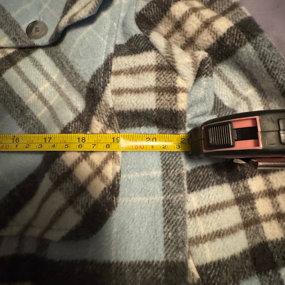 Blue And Gray Plaid Button Jacket - image 4